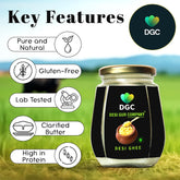 Natural A2 Desi Ghee By Desi Gur Company | Rich In Nutrients & Delicious Healthy Desi Ghee Good For Overall Health | (250ml) 8.4 Ounce | Jar Pack